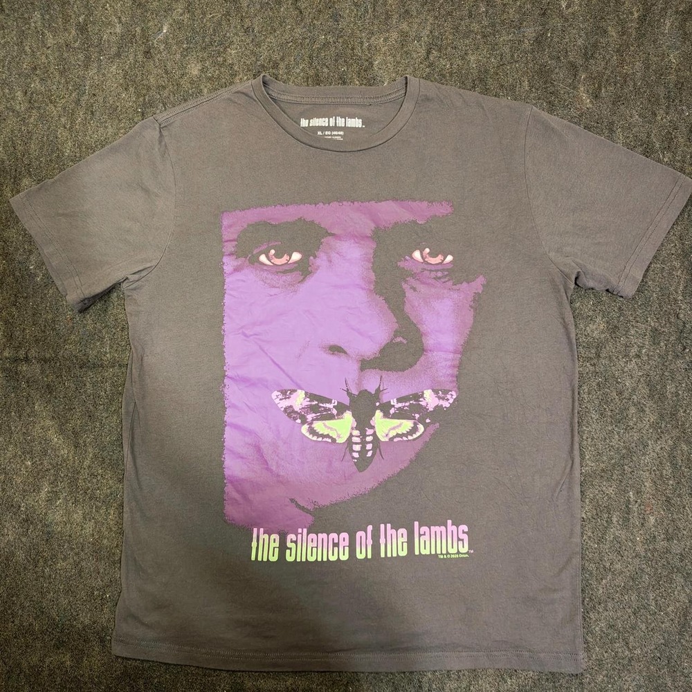 Silence of the Lambs Movie Graphic T-Shirt Mens XL Grey Mad Engine Horror